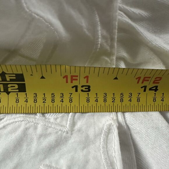 By Anthropologie Cutwork Babydoll Blouse Women's XL White Cotton Butterfly - Picture 12 of 14